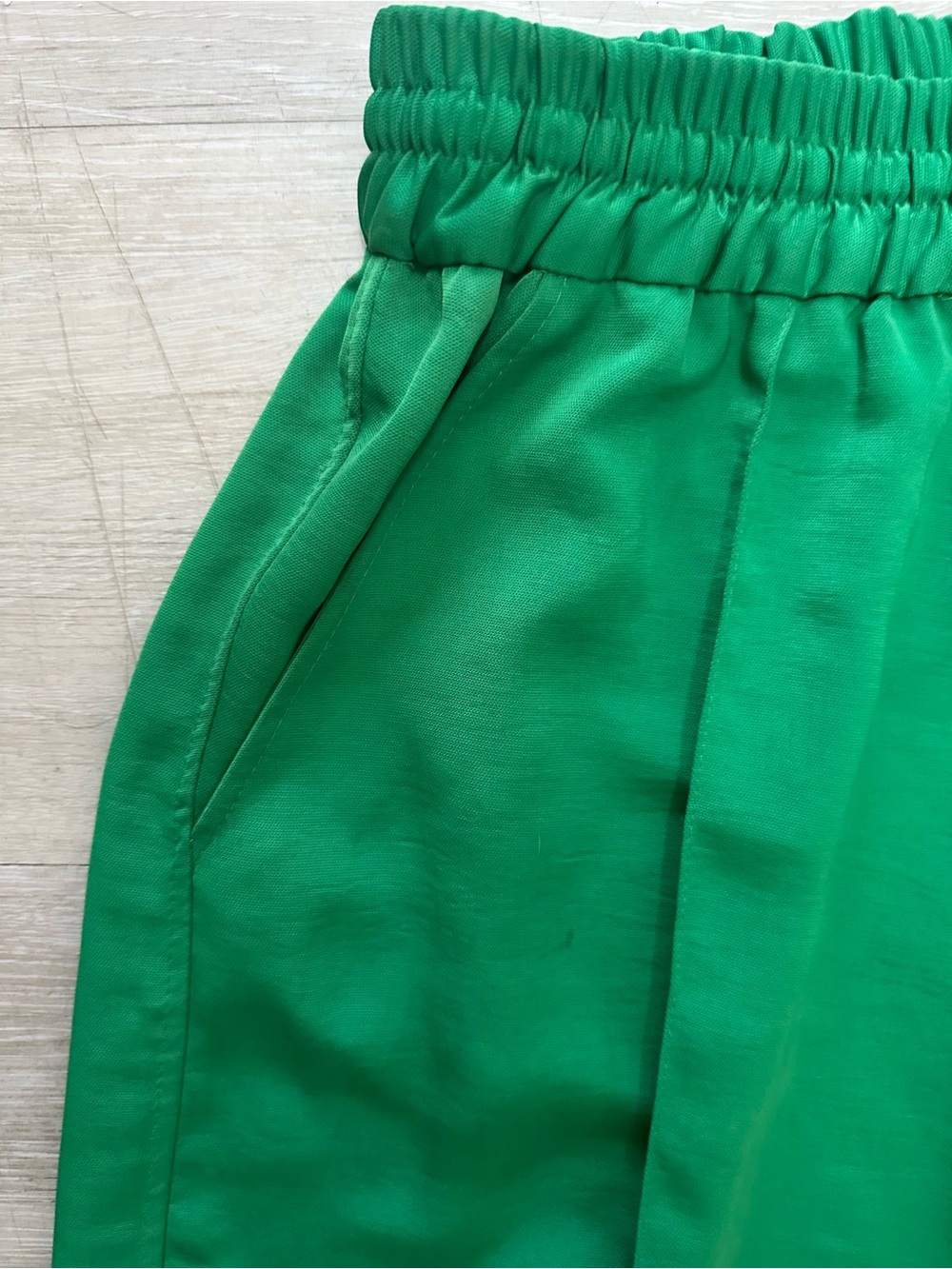 Zara Emerald Green Wide-Leg Drawstring Trousers - Picture 3 of 5
